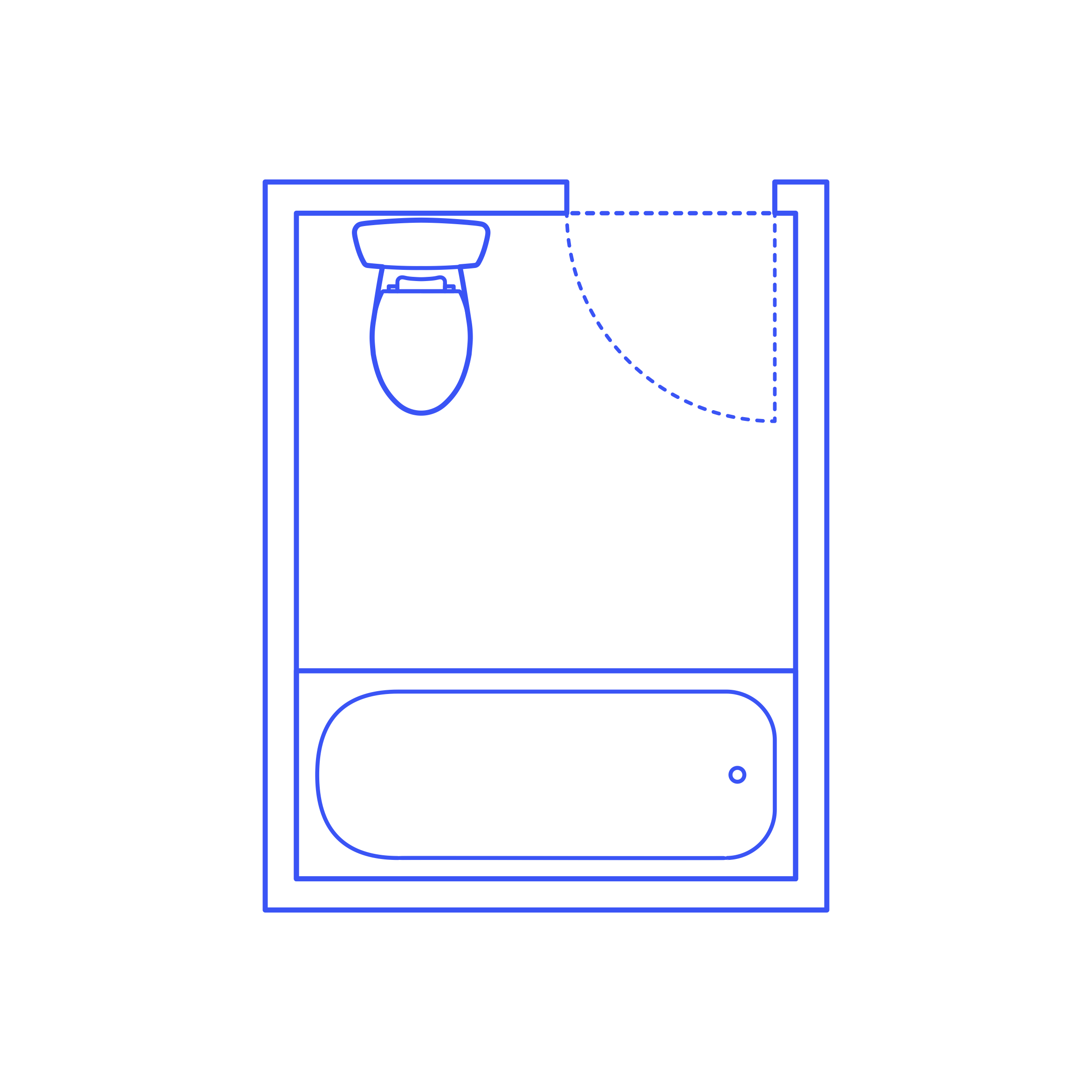 Layouts Bathrooms Half Bathtub 2 Wall Facing Icon Svg Vector Free Vectors